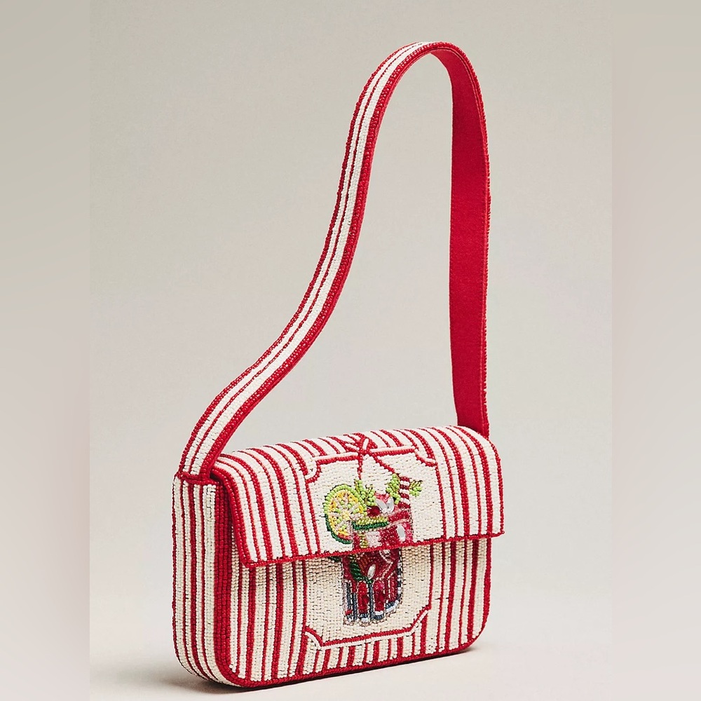 ANTHRO Fiona Beaded Bag - Stripe Cocktail